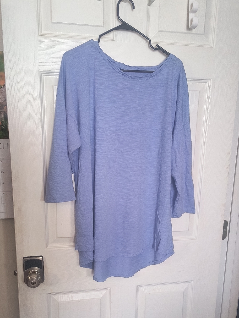 Chico's Periwinkle The Ultimate Tee Relaxed Boatneck Long Sleeve Top